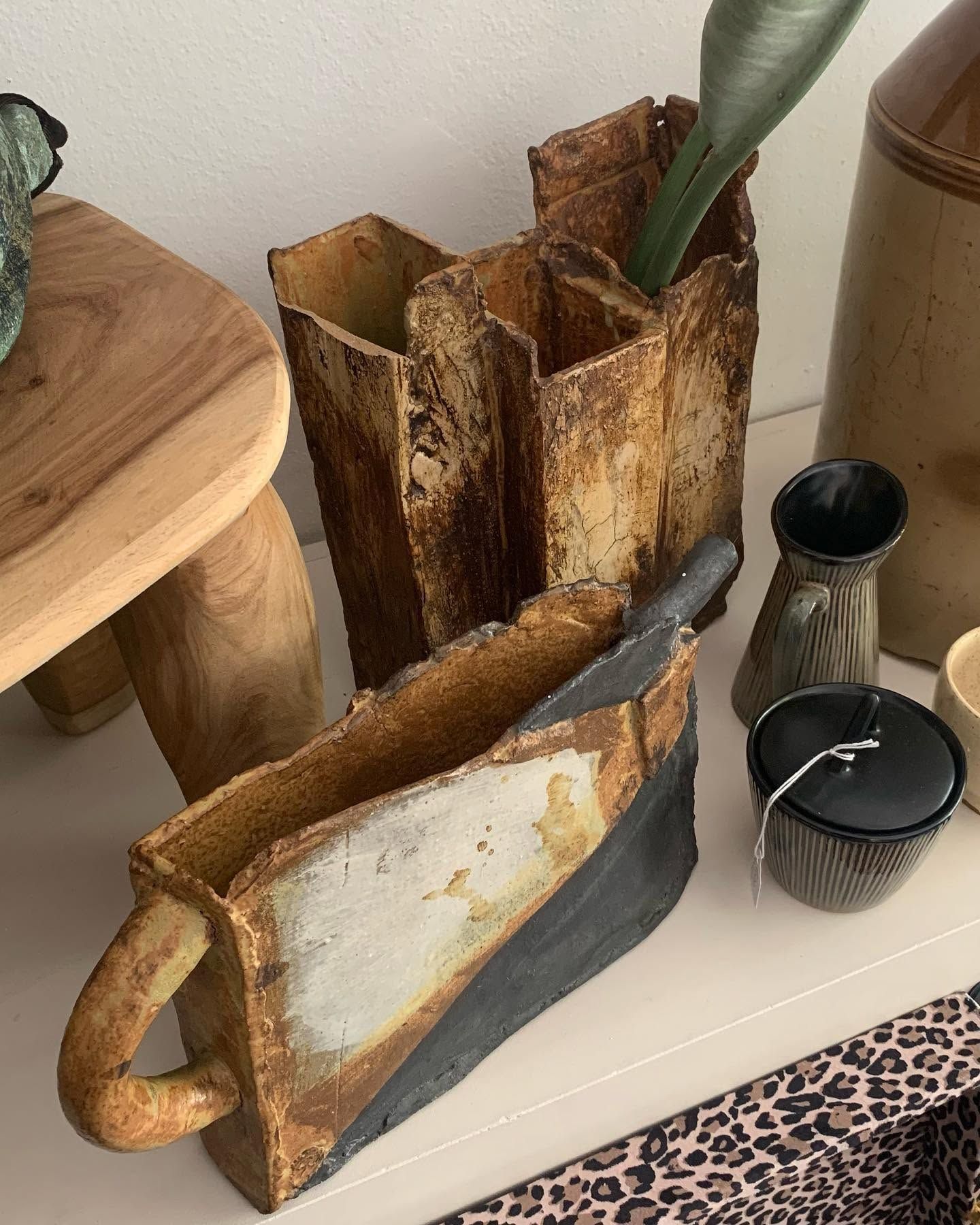 Rustic wooden vessels
